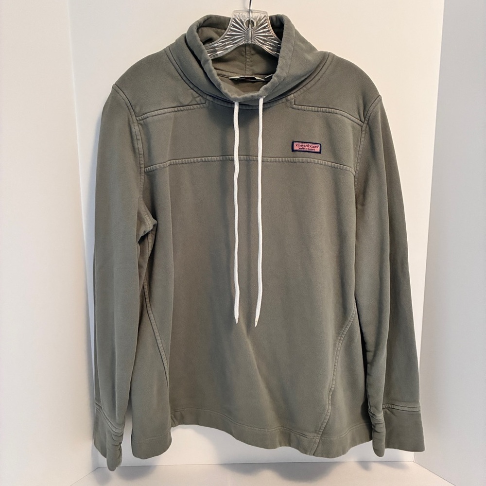 Vineyard Vines Women's Relaxed Funnel Neck Shep Shirt Green Size L